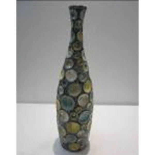 19.75x22 Blue and Gold Contemporary Decorative Vase