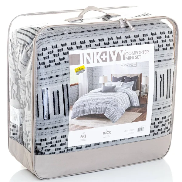 INK+IVY Rhea Cotton Jacquard Comforter Mini Set Full/Queen