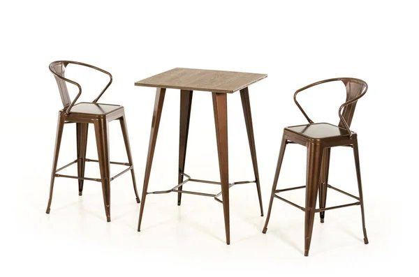 HomeRoots Modern Copper Wood Bar Table