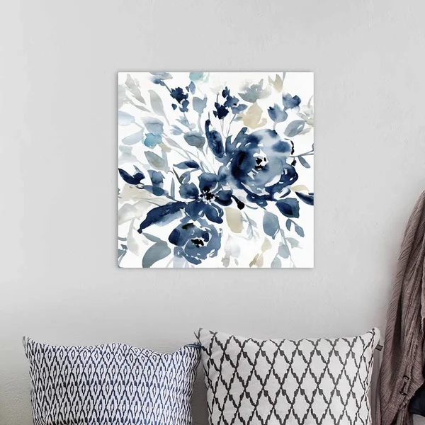 Indigo Garden I - Canvas Wall Art, 20x20, Great Big Canvas