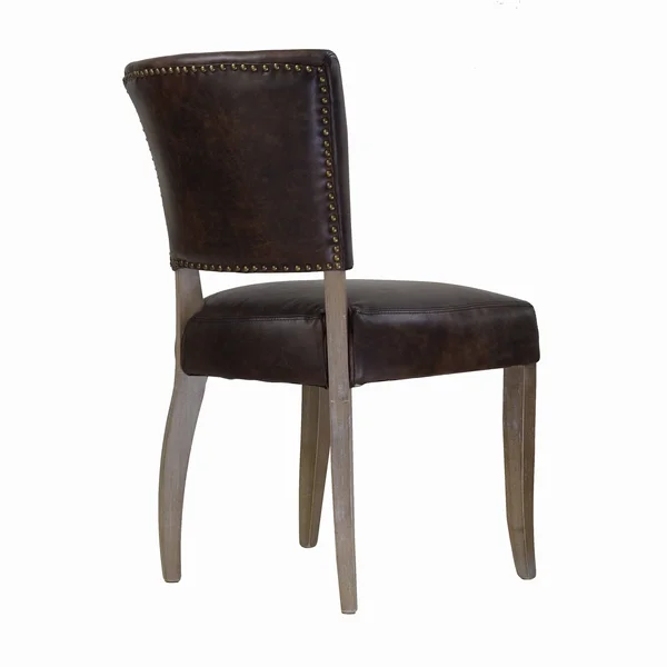 Adele Leather Side Chair in Vintage Brown