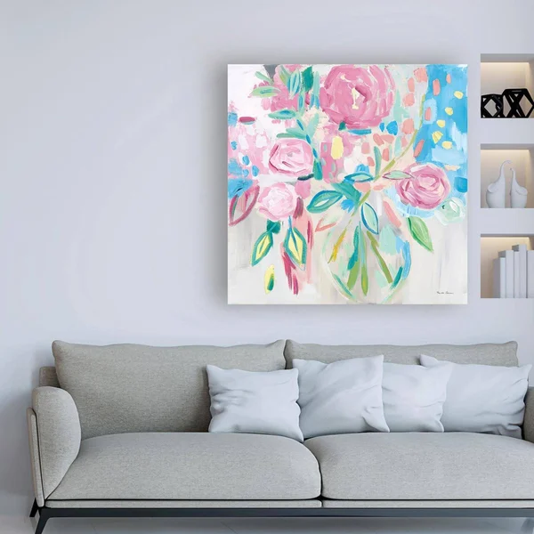 Trademark Art Farida Zaman 'Summer Pink Floral Pastel' Canvas Art