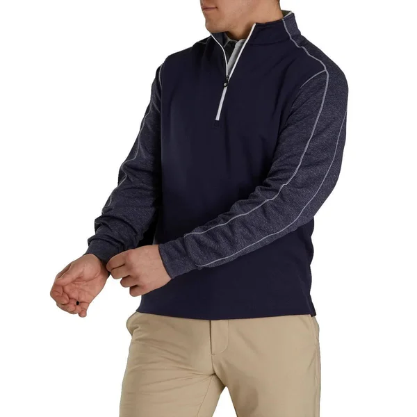 FootJoy Tonal Heather 1/2 Zip Midlayer Navy Medium