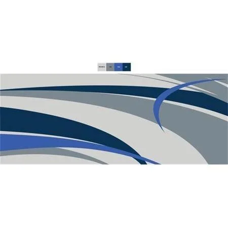 Faulkner 53021 8 x 20 ft. Blue & Gray Graphic Design Reversible Patio Mat