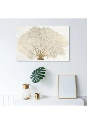 Oliver Gal Gold Coral Fan Canvas Wall Art