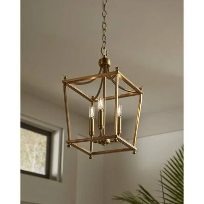 Rowles 3 - Light Lantern Pendant Darby Home Co Finish: Gold
