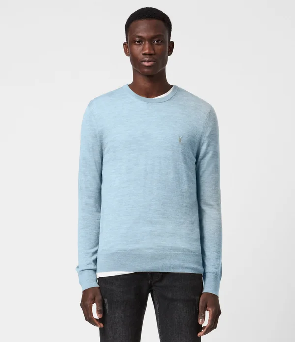 Men's Allsaints Mode Slim Fit Merino Wool Sweater - Size Large - Blue