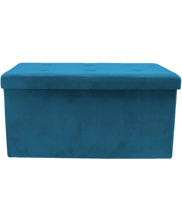 Sorbus Storage Bench Chest Contemporary Faux Suede (Small - Teal)