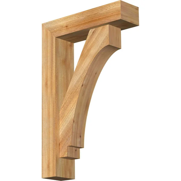Ekena Millwork 1462644 6x22W x 22x22D x 34x22H Imperial Block Rough Sawn Bracket w/ Offset Brace, Western Red Cedar