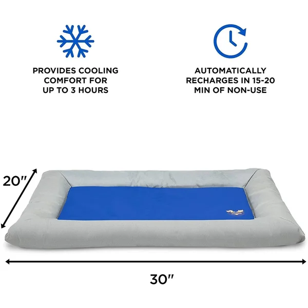 ARF Pets Dog Self Cooling Bed Pet Bed Solid Gel Based Self Cooling Mat for Pets, Includes A Foam Based Bolster Bed for Extra Com