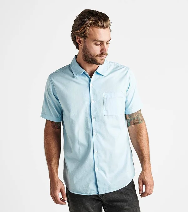 Well Worn Organic Cotton Button Up Shirt Light Blue, S