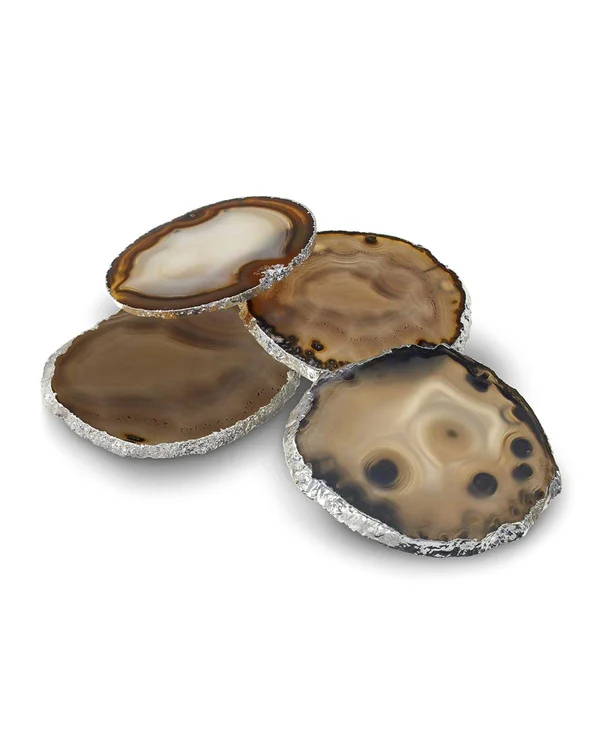 Anna New York - Lumino Coasters - Set of 4 - Smoke - Silver