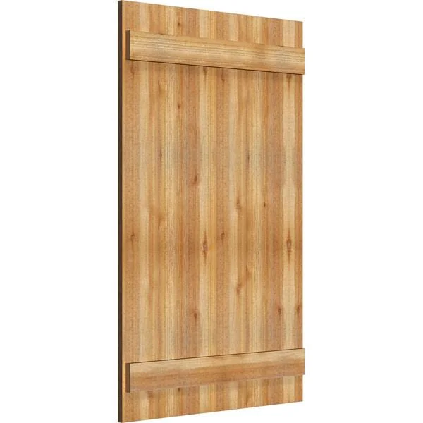 Ekena Millwork RBJ06S32X049RWR 32 1/4x22W x 49x22H TimberCraft Six 5 3/8x22 Boards Joined Board-n-Batten Shutters, Rough Sawn We