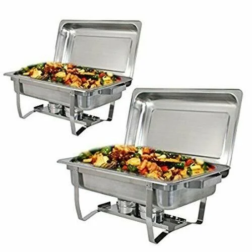 Upgraded 8 qt Stainless Steel Chafer Dishes - Full Size Chafer Chafing