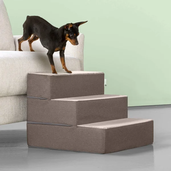 Zinus Easy Pet Stairs, Pet Ramp, Pet Ladder, Small, Sand
