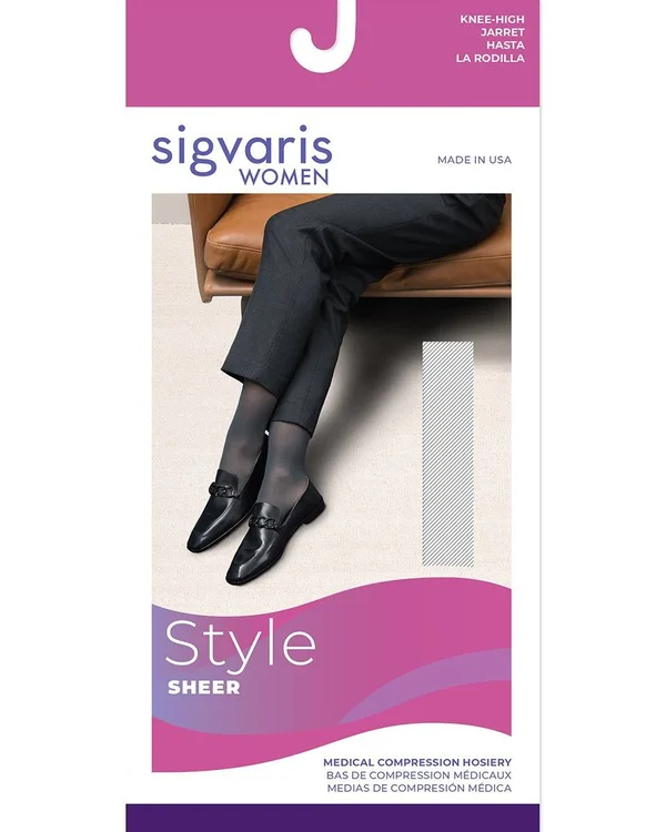 Sigvaris Sheer Women's 20-30 mmHg Knee High - SS, Warm Sand