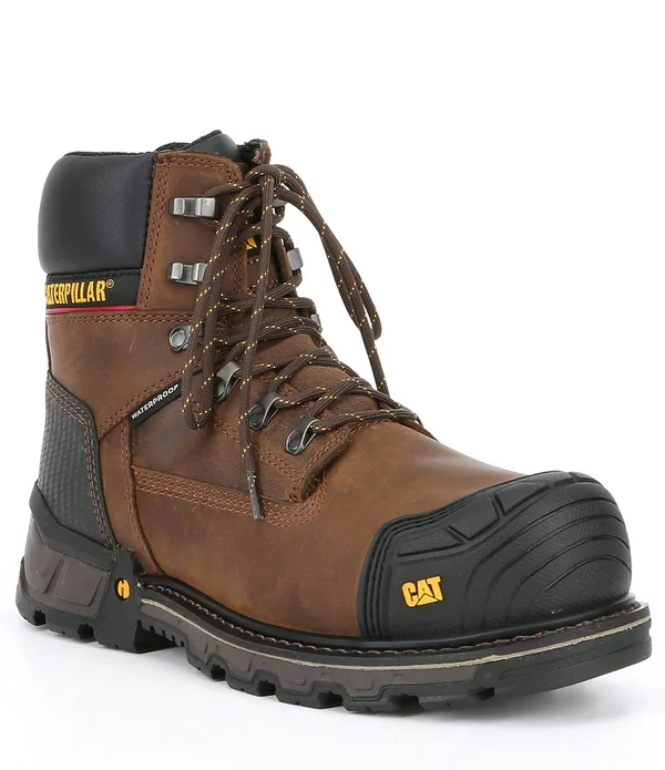 Caterpillar Men's 6 in. Excavator XL Waterproof Composite Toe Work Boots - Brown, 11
