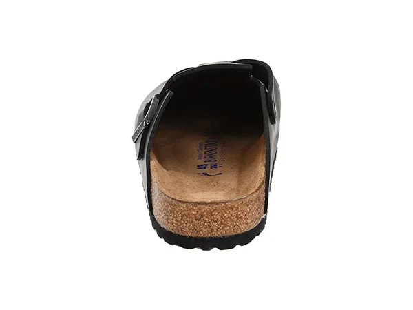 Birkenstock Boston Soft Footbed Clog - 38 - Black Amalfi Leather