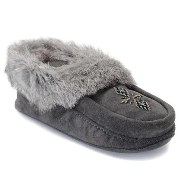Manitobah Women's Tipi Moccasins - Charcoal