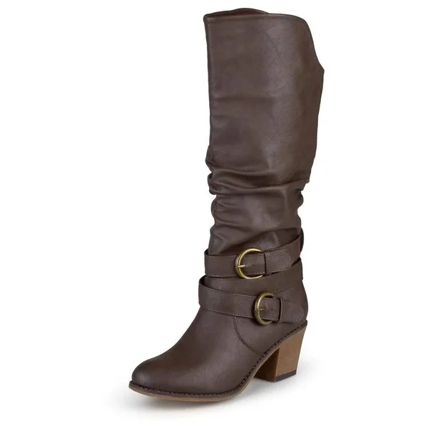 Women's Journee Collection Late Wide Calf Boot - Brown - Size 11