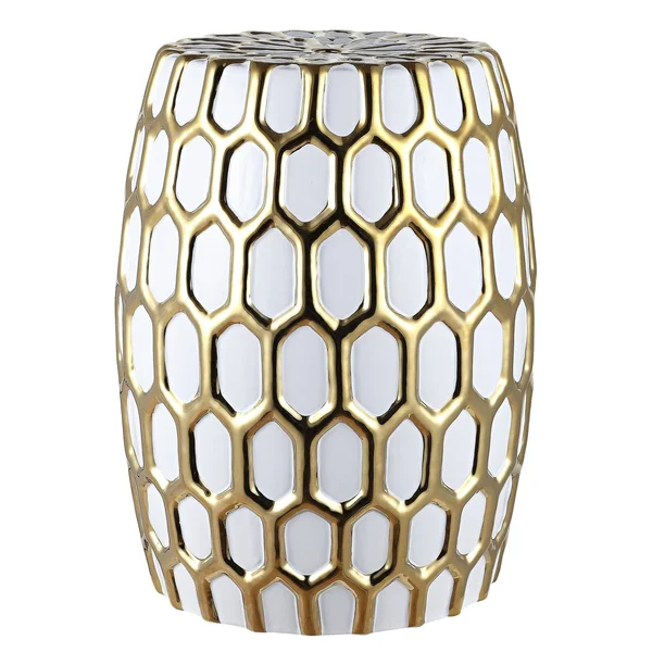 Safavieh Laili Garden Stool Gold, White