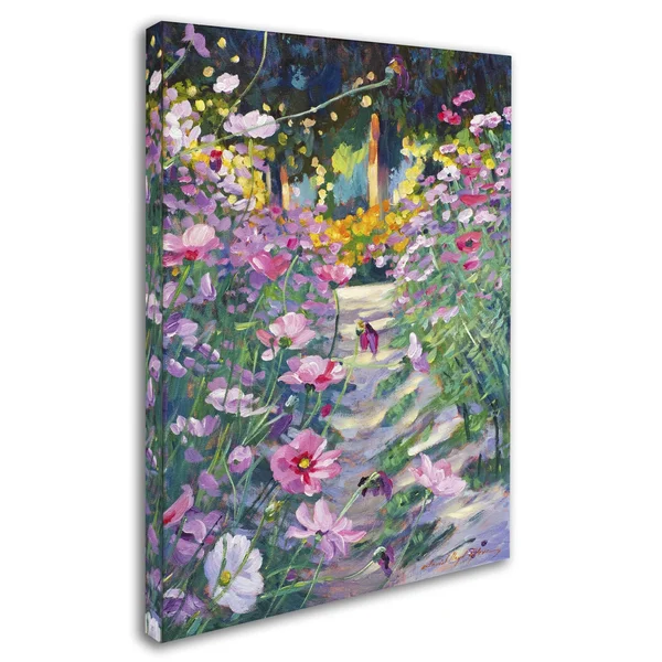 Trademark Fine Art Garden Path of Cosmos Canvas Art by David Lloyd Glover - Size: 18 x 24