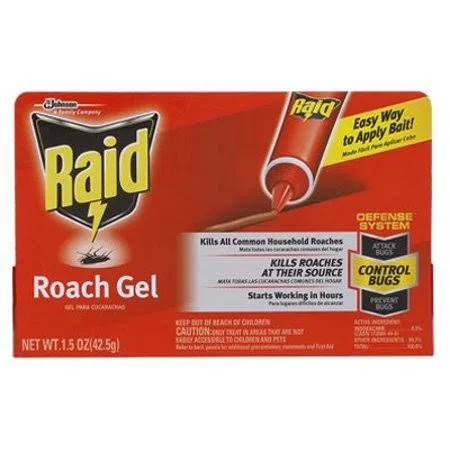 Raid 1.5 oz Roach Gel First Product with Indoxocarb Inactive Until ing - Size: Large