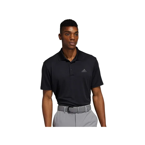 Men's Adidas Heathered Performance Golf Polo, Size: Large, Black