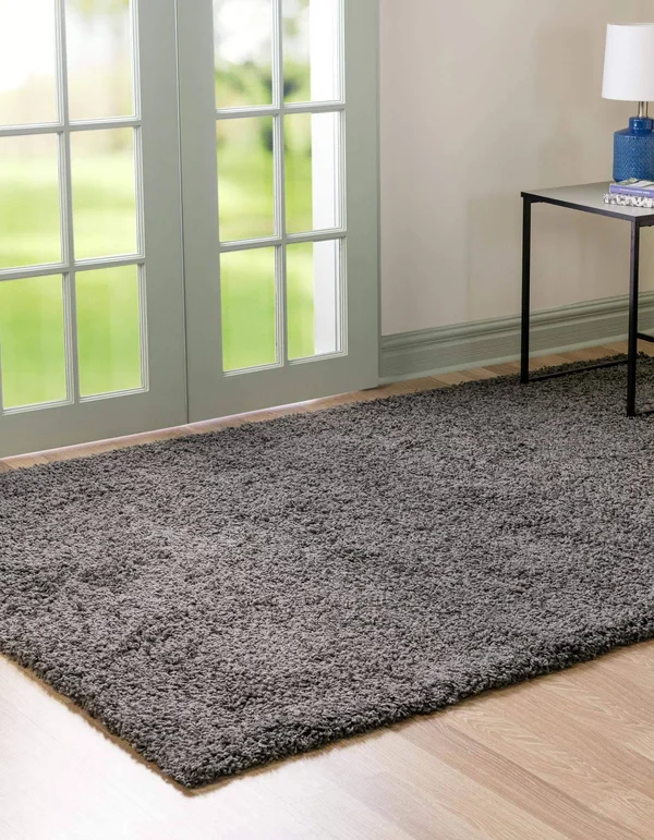 Solid Shag Rug 5x8, Graphite Gray