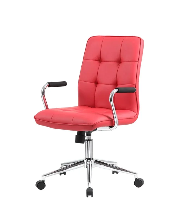 Boss B331-BK Modern Office Chair - chrome Arms, Black