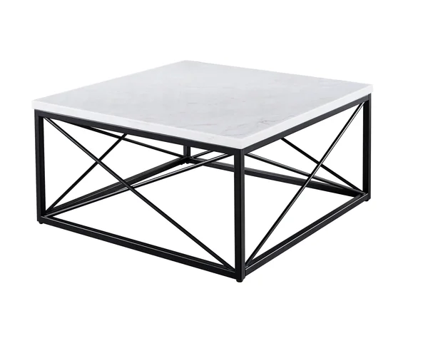 Steve Silver Skyler White Marble Top Square Cocktail Table