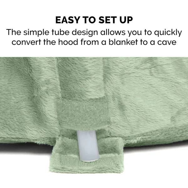 FurHaven Snuggery Burrow Dog Bed - Microvelvet Cooling Gel Foam - 44x22 Round, Sage