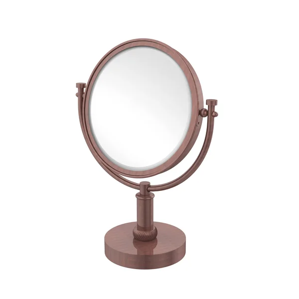 Allied Brass 8-in Vanity Top Make-Up Mirror 3X Magnification - Antique Copper