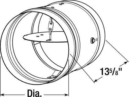 Dayton 2TFZ7 Round Fire Damper - 165 Deg F, 13-5/8 in. D