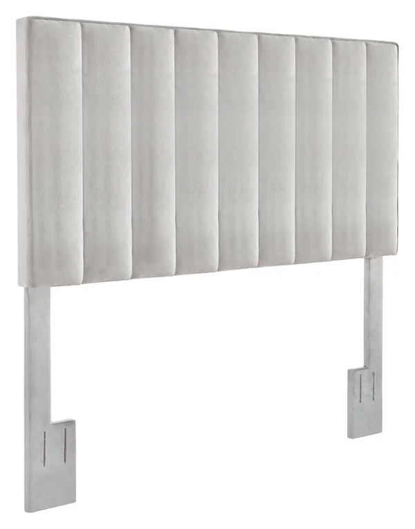 DS-D367-270 Light Gray King Cal. King Velvet Channel Headboard