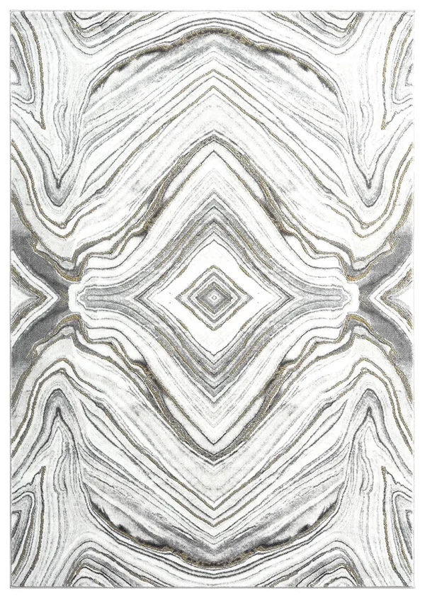 Abani Luna LUN160A Contemporary Granite and Gold Area Rug - 53x76