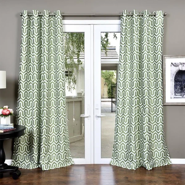 Lambrequin Kenya Heavy Jacquard Lined Curtain PANEL, Blue