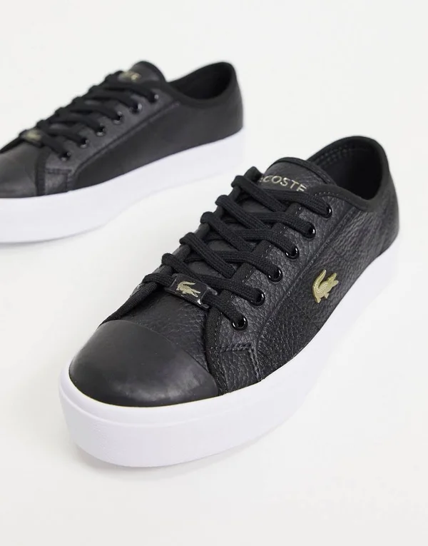 Womens Lacoste Ziane Platform Trainers - Black