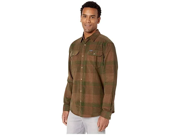 Columbia Men's Flare Gun Corduroy Shirt - XL - Green Large Check