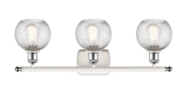 Innovations 516-3W-WPC-G1213-6-LED Deco Swirl 3 Light 26 inch Bath Vanity Light in White and Polished Chrome