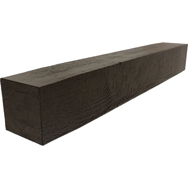 Ekena Millwork MANURS04X06X60ZW 4x22H x 6x22D x 60x22W Rough Sawn Faux Wood Fireplace Mantel, Premium Walnut
