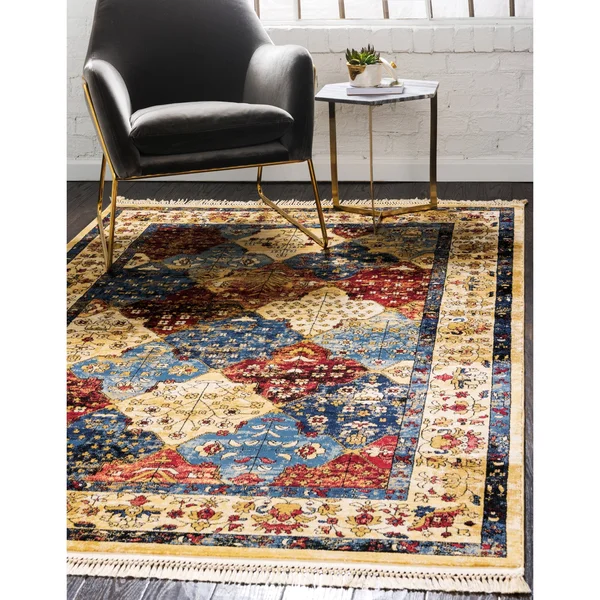 Unique Loom District Book Hill Multi 9 ft. x 12 ft. Area Rug