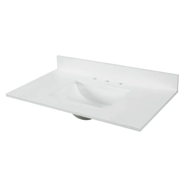 Home Decorators Collection 49 in. W x 22 in. D x 0.75 in. H Quartz Vanity Top in Snow White with White Basin TH0372