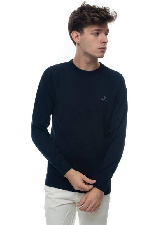 Gant Classic Cotton Crew Colour: Evening Blue - Size: XL