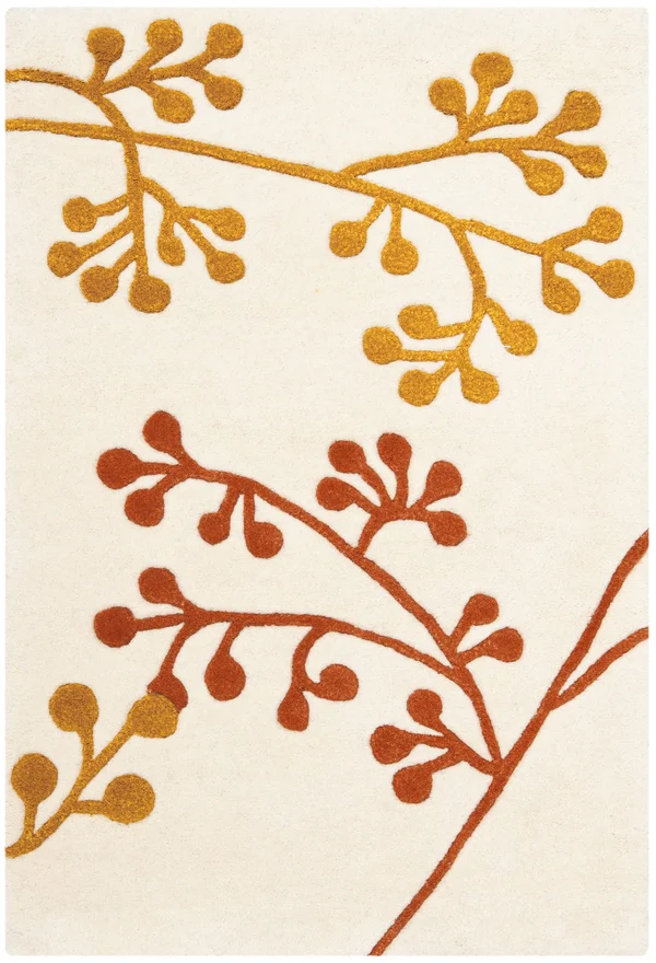Safavieh Soho Rug SOH305B Ivory - Orange, 8& x 8& Round
