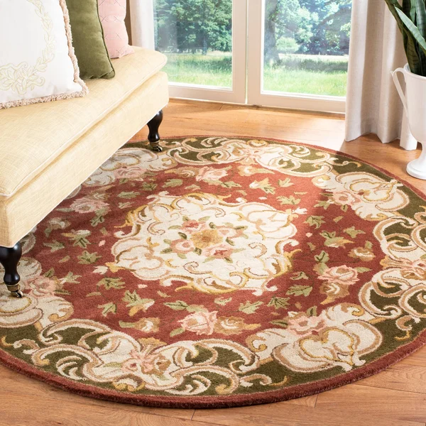 Safavieh 8& x 8& Round Classic CL234A Rust, Green Rug