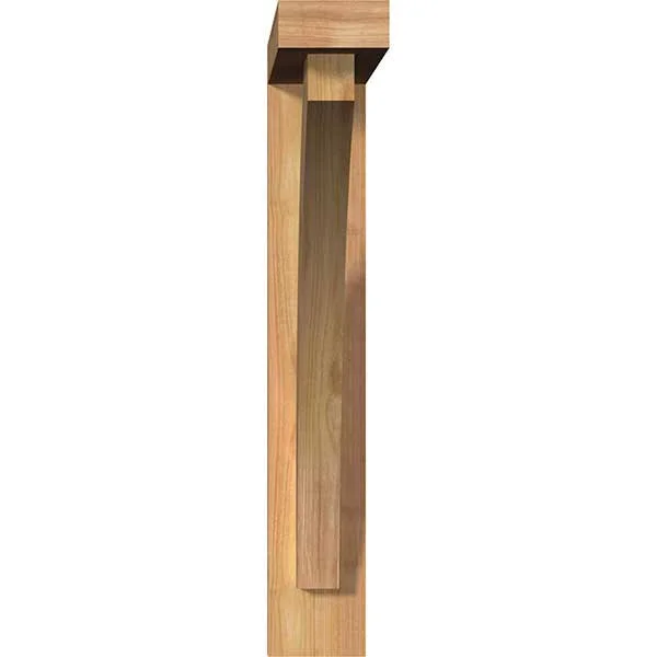 Ekena Millwork 1463913 3 1/2x22W x 18x22D x 22x22H Thorton Block Smooth Bracket w/ Offset Brace, Western Red Cedar
