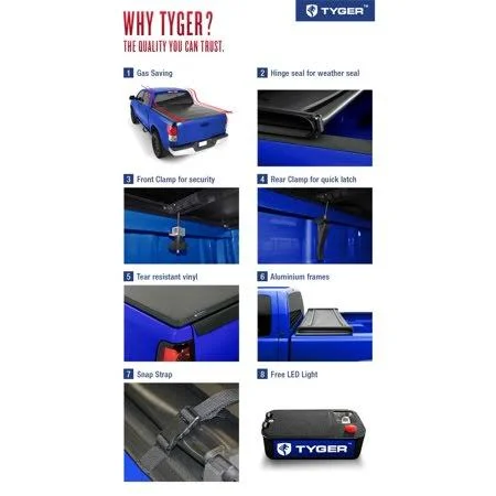 Tyger Auto TG-BC3C1009 Tri-Fold Truck Bed Tonneau Cover 1988-2006 Chevy Silverado