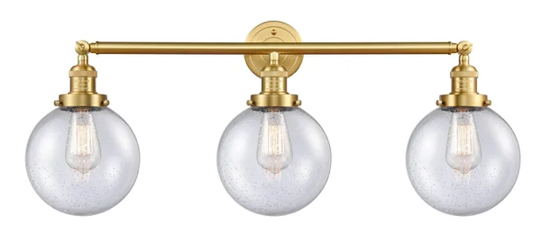 Innovations 205-SG-G204-8-LED Large Beacon 3 Light Bath Vanity Light in Satin Gold