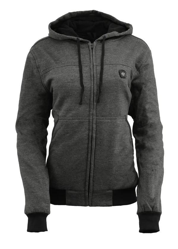 Milwaukee Leather Women's Zipper Front Heated Hoodie Grey 4X
